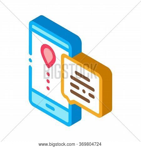 Courier Delivery Mobile Application Icon Vector. Isometric Courier Delivery Mobile Application Sign.