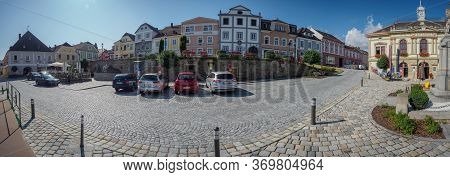 Weitra/lower Austria - August 2019: Panoramic View Of The Center Of The Historic Town Weitra In The 