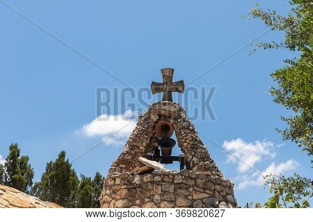 Hararit, Israel, May 30, 2020 : Bells Ringing In The Bell Tower Of The Monastery Of Lavra Netofa Nea