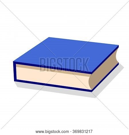Book Icon With Shadow Vector. Flat Illustration