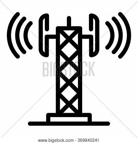 Gsm Tower Radio Icon. Outline Gsm Tower Radio Vector Icon For Web Design Isolated On White Backgroun