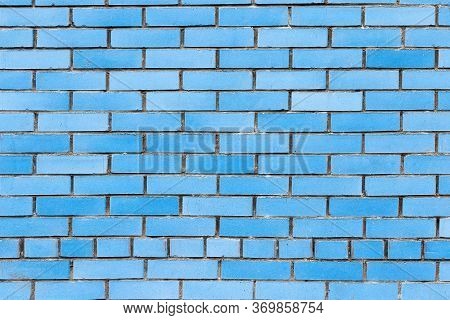 Blue Brick Wall With Dark Inter Layers