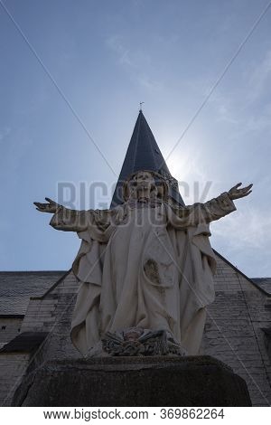 Bazel, Belgium, June 1, 2020, Statue Of Jesus Christ