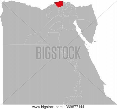 Kafr El Sheikh Governorate Highlighted On Egypt Map. Business Concepts And Backgrounds.