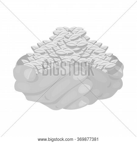 Isolated Object Of Grain And Hand Logo. Set Of Grain And Crop Vector Icon For Stock.