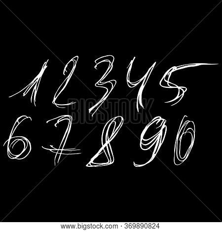 Sloppy Handwriting.vector Decorative Typeset On Black Background.