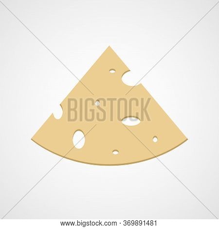A Slice Of Milk Cheese. Vector Illustration