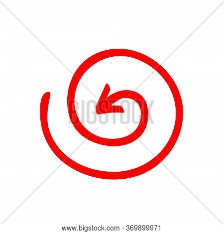 Red Arrow Vortex Sign, Inside Direction, And Icon For Website Button Helix. Business Decoration Isol