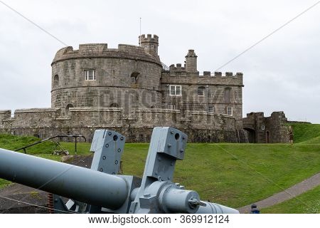 Falmouth.cornwall.united Kingdom.february 21st 2020.view Of Pendennis Castle In Cornwall