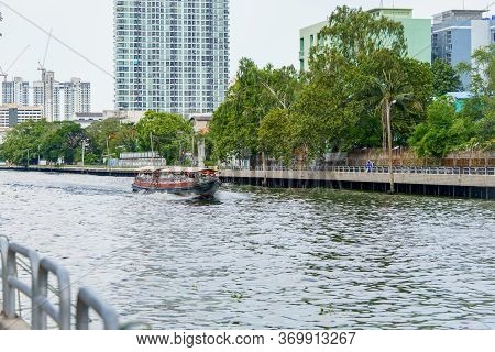 31 June 2020 Passenger Boat Sailing In Saen Saeb Canal In Bangkok, Thailand