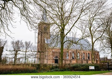 Ternaard, Netherlands - January 10, 2020. Old Gotic Church Grote Kerk - Hervormde Kerk Ternaard In W