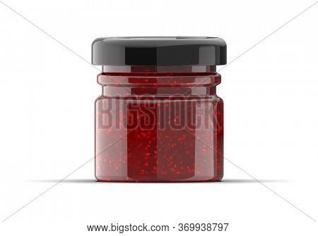 jam in jar isolated on white. 3D illustration