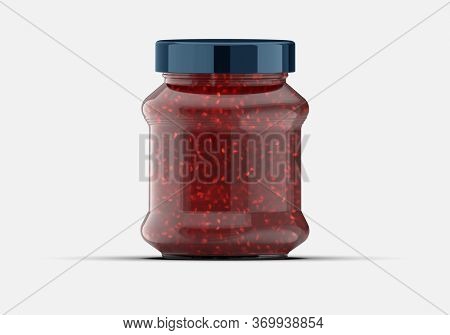 jam in jar isolated on white. 3D illustration
