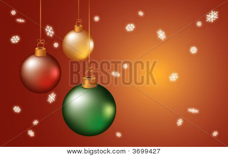 Julgranskulor och snöflingor