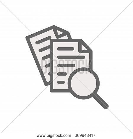 Scrutiny Document Plan Icon Vector Isolated On White Background. Review Statement Vector. Case Studi