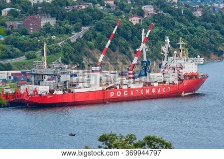Russian Cargo Container Ship Nuclear-powered Icebreaker Sevmorput Corporation Fsue Atomflot Or Rosat