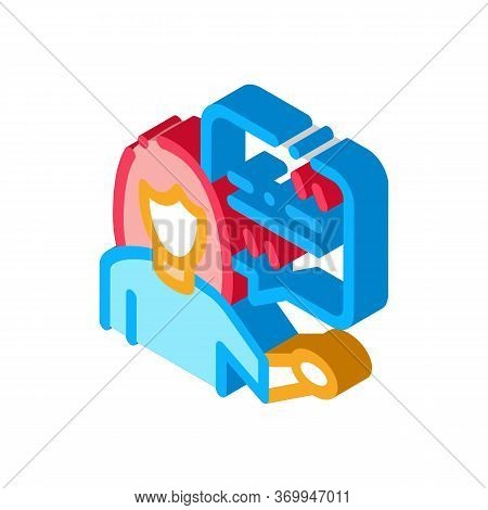 Actor Woman With Replica Icon Vector. Isometric Actor Woman With Replica Sign. Isolated Contour Symb