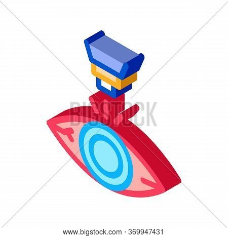 Laser Eye Treatment Icon Vector. Isometric Laser Eye Treatment Sign. Color Isolated Symbol Illustrat