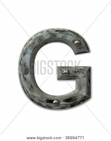 Alfabeto Metal Grunge G