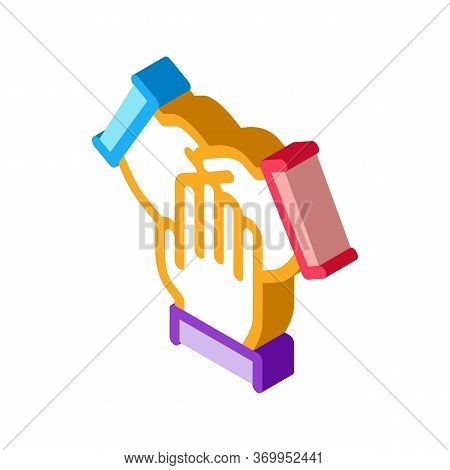 Triple Handshake Icon Vector. Isometric Triple Handshake Sign. Color Isolated Symbol Illustration