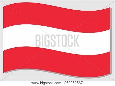 Waving Flag Of Austria Vector Graphic. Waving Austrian Flag Illustration. Austria Country Flag Wavin