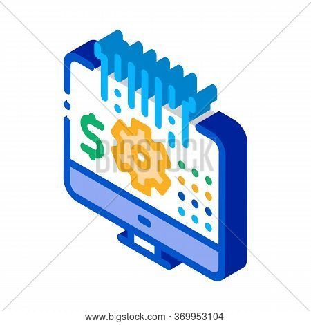 Computer Cache Settings Icon Vector. Isometric Computer Cache Settings Sign. Color Isolated Symbol I