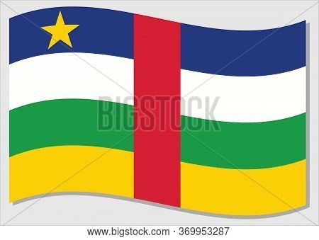 Waving Flag Of Central African Republic Vector Graphic. Waving Central African Flag Illustration. Ce