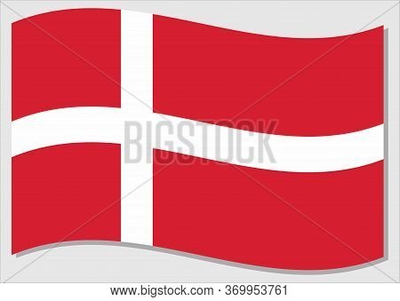 Waving Flag Of Denmark Vector Graphic. Waving Danish Flag Illustration. Denmark Country Flag Wavin I