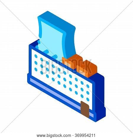 Single Tower Nuclear Power Plant Icon Vector. Isometric Single Tower Nuclear Power Plant Sign. Color