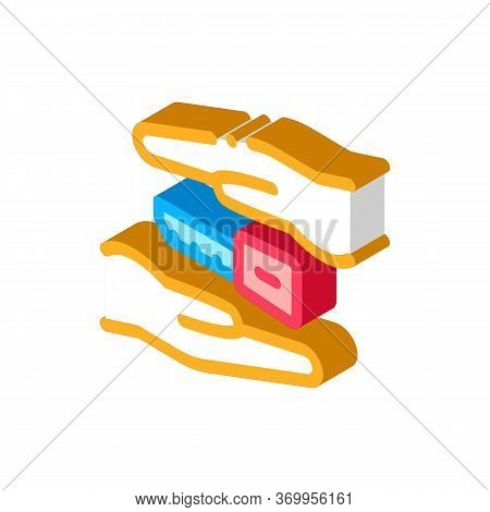 Hand Over Car Keys Icon Vector. Isometric Hand Over Car Keys Sign. Color Isolated Symbol Illustratio