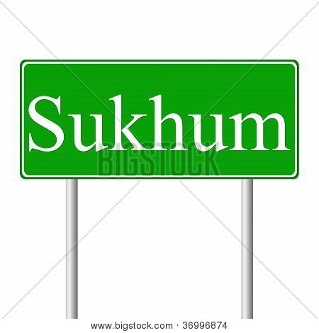 Sukhum grÃ¼n StraÃŸenschild