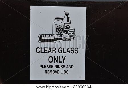 Clear Glass Sign