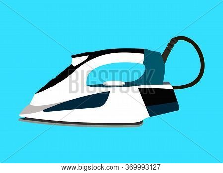 Realistic Illustration Of A Steam Iron. Vector Stock Illustration