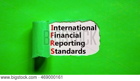 Ifrs Symbol. Concept Words Ifrs International Financial Reporting Standards On White Paper On Beauti