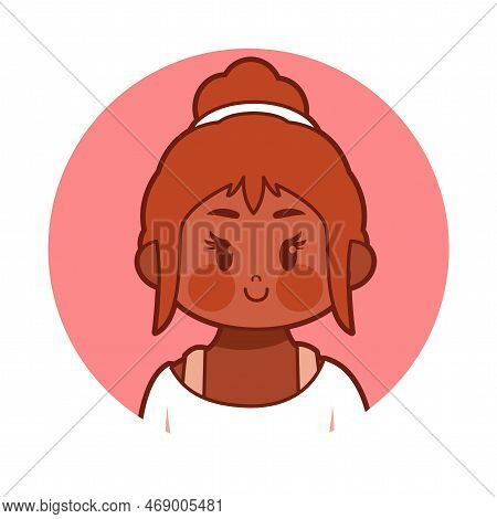 Vector Cartoon Cute Kawaii Kid Face Isolated