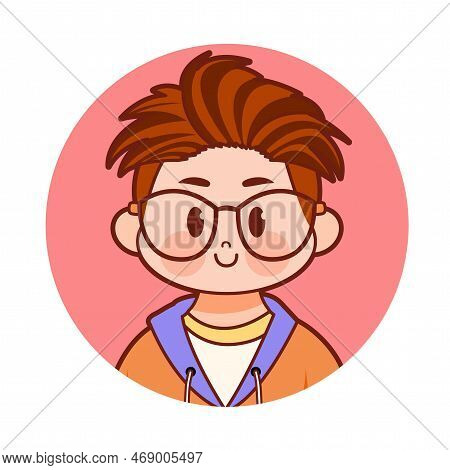 Vector Cartoon Cute Kawaii Kid Face Isolated