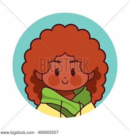 Vector Cartoon Cute Kawaii Kid Face Isolated
