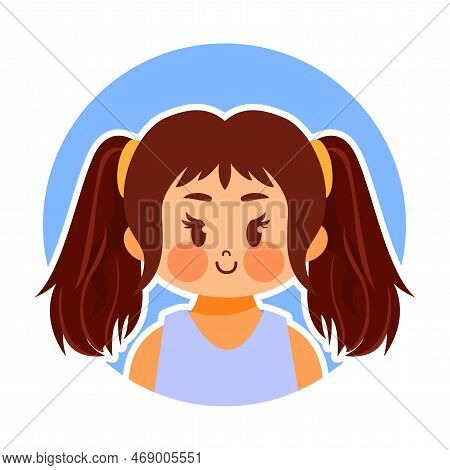 Vector Cartoon Cute Kawaii Kid Face Isolated