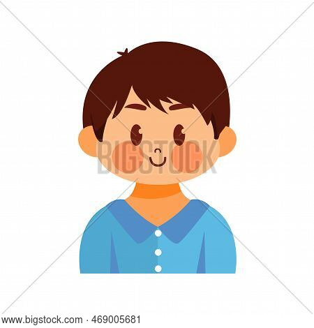 Vector Cartoon Cute Kawaii Kid Face Isolated