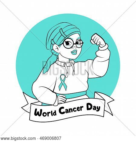 Vector Cartoon Cute Character World Cancer Day