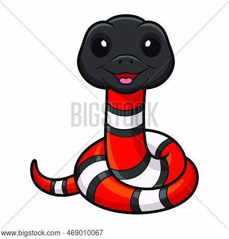Vector Illustration Of Cute Milk Snake Or Milksnake Cartoon