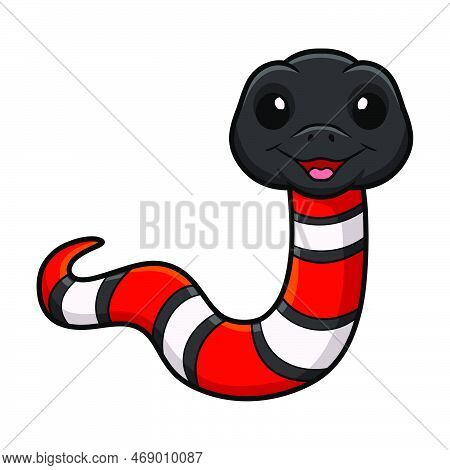 Vector Illustration Of Cute Milk Snake Or Milksnake Cartoon