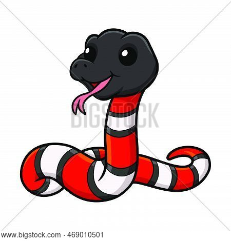 Vector Illustration Of Cute Milk Snake Or Milksnake Cartoon