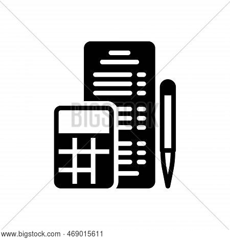 Black Solid Icon For Totals Entire Complete Overall All While Full Gross Receipt Bill Payment-shipt 