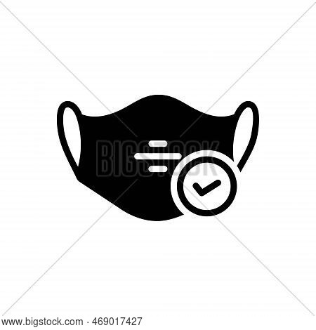 Black Solid Icon For Must Mask Face-mask Coughing Face-covering Prevention Protection Safe Need Nece
