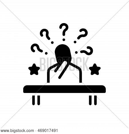 Black Solid Icon For Probably Maybe Presumably Thinkling Question Likely Man Doubt Confusion Problem