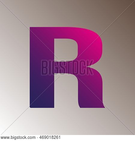 R Text Gradient Color Letter Mark Logo Template Vector Design. Colorful Logotype R Capital Letter. A