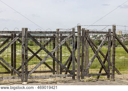 Majdanek; Lublin; Poland - May 25, 2022: Majdanek Concentration And Extermination Camp, View On Barb