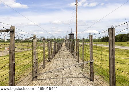 Majdanek; Lublin; Poland - May 25, 2022: Majdanek Concentration And Extermination Camp, View On Barb