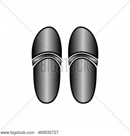 Beach Slippers Icon On White Background. Vector Illustration.